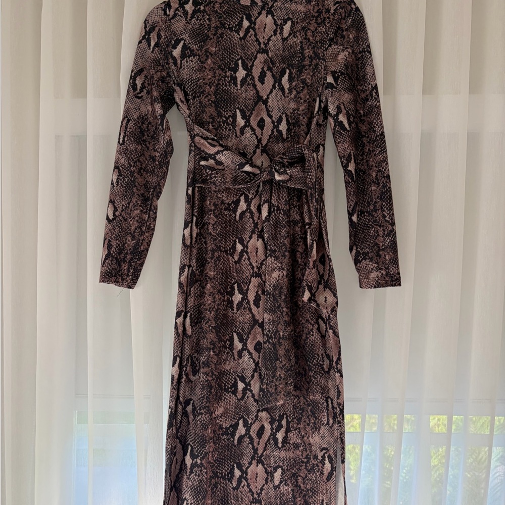 Snake Print Long Sleeve Dress